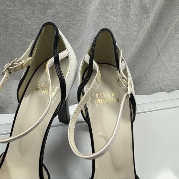 Stuart Weitzman White and Black High Heel Mary Jane 9.5 - Picture 8 of 9